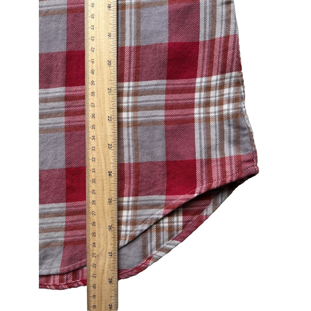 Polo Ralph Lauren Plaid Flannel Shirt Mens M Red Tan Gray Blue Pony Cotton RARE - Picture 4 of 10